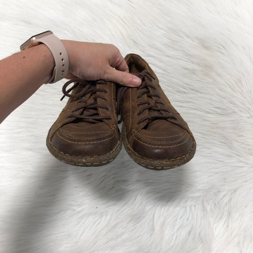 BORN Melissa Brown Leather Lace Up Sneaker SZ 8 - Picture 3 of 6